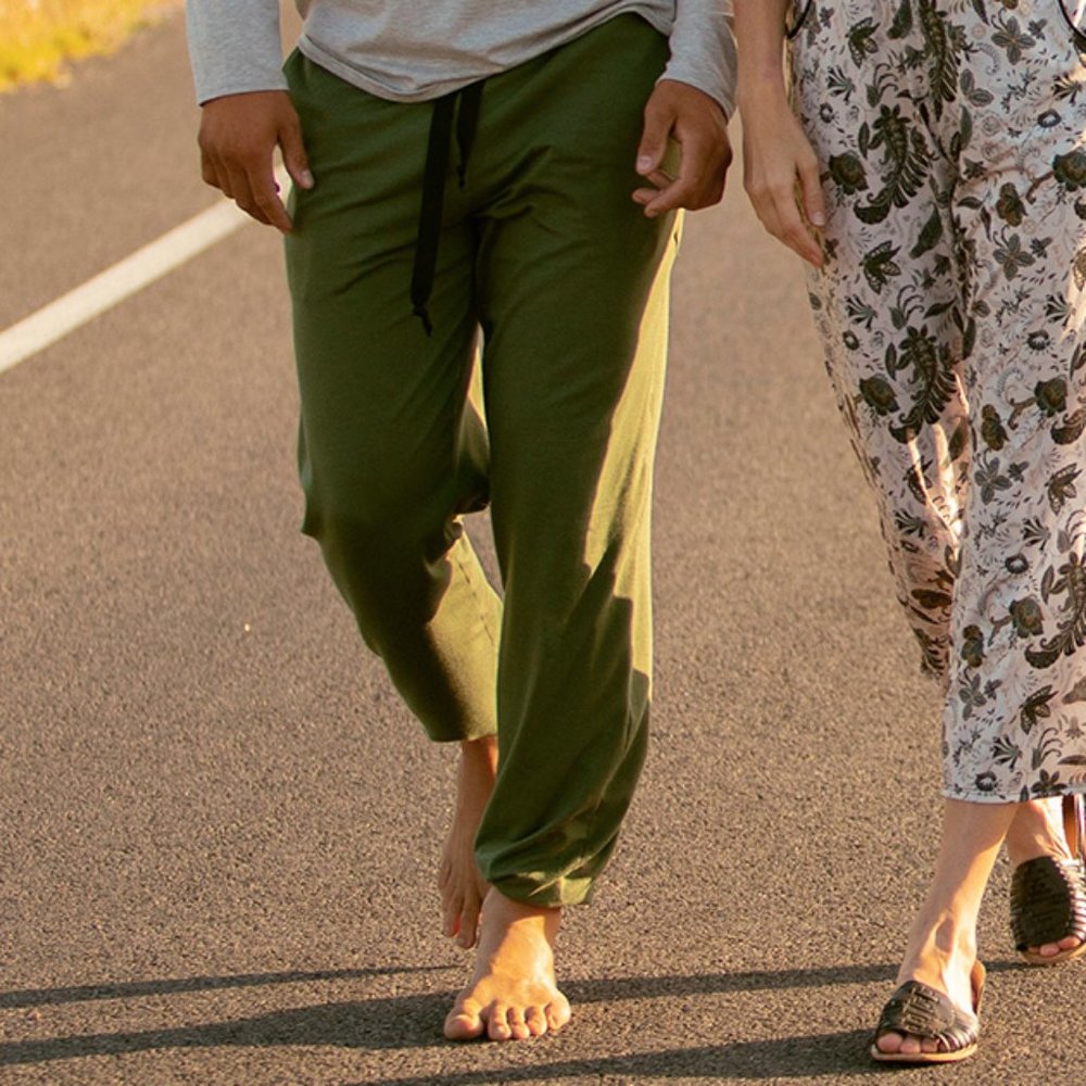 MAJAMAS mens joggers / jogger pants / olive green